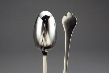 Silver Rattail Trefid Spoon and Fork Set - Christening present